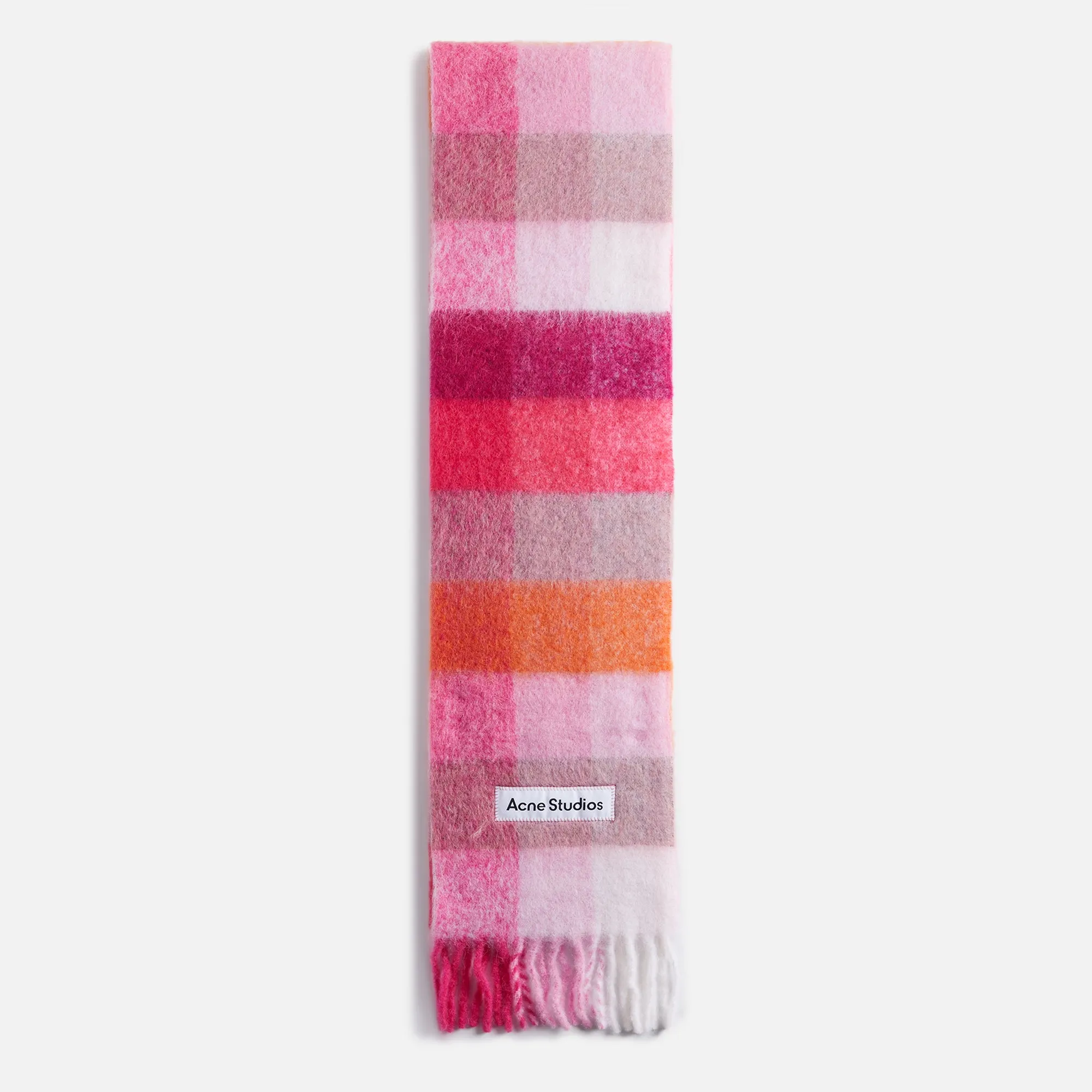 Acne Studios Vally Scarf in Pink, Fuchsia, and White