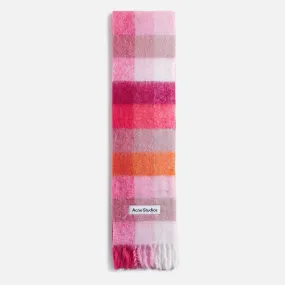 Acne Studios Vally Scarf in Pink, Fuchsia, and White