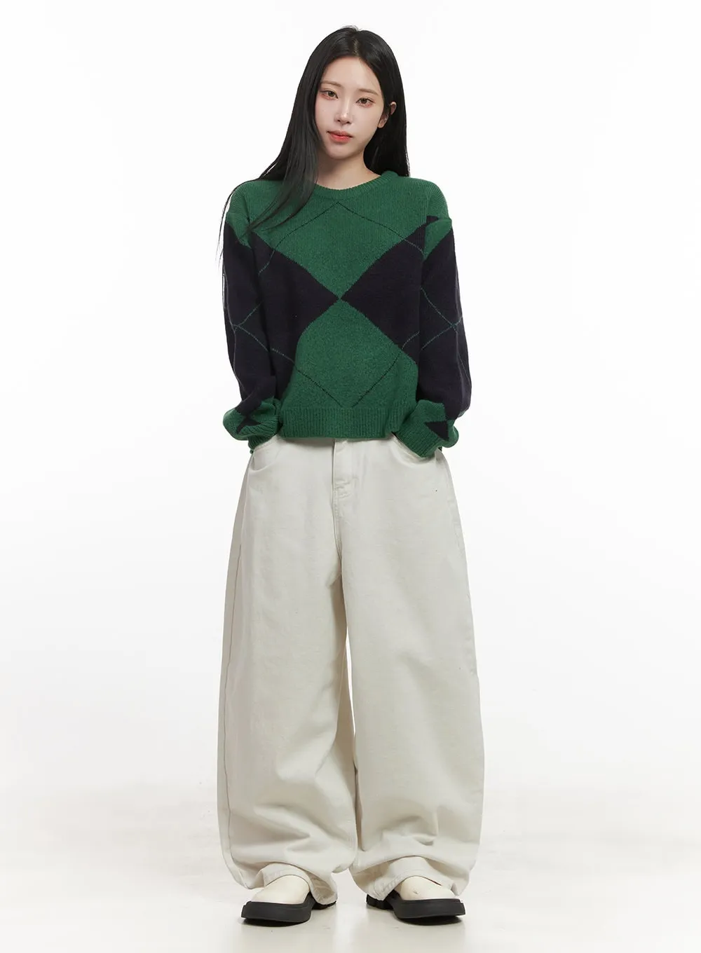 Argyle Cozy Knit Sweater CJ516