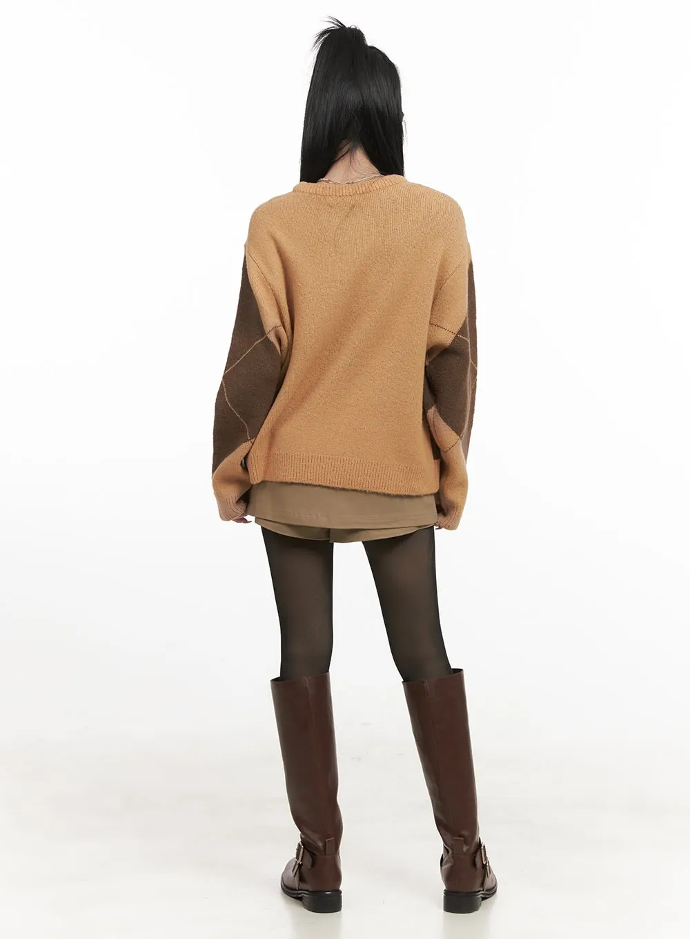 Argyle Cozy Knit Sweater CJ516