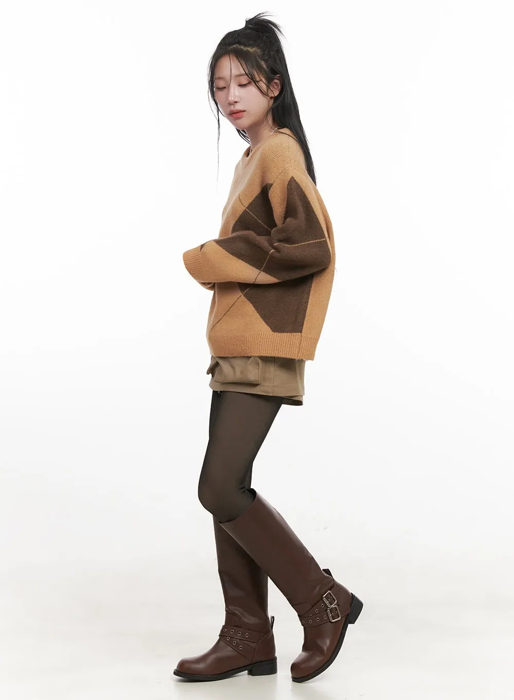 Argyle Cozy Knit Sweater CJ516