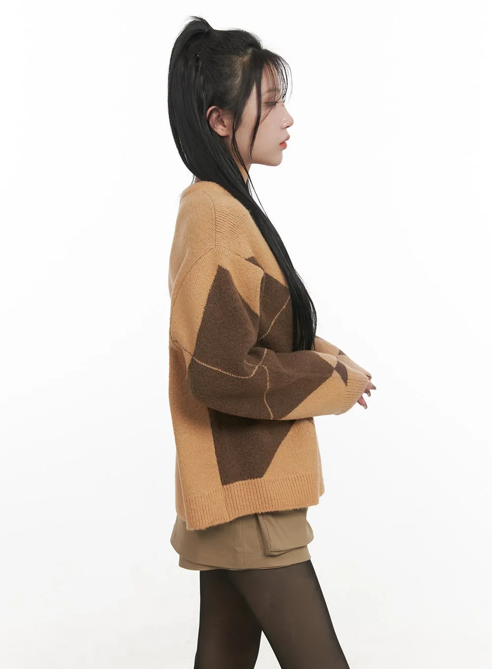 Argyle Cozy Knit Sweater CJ516