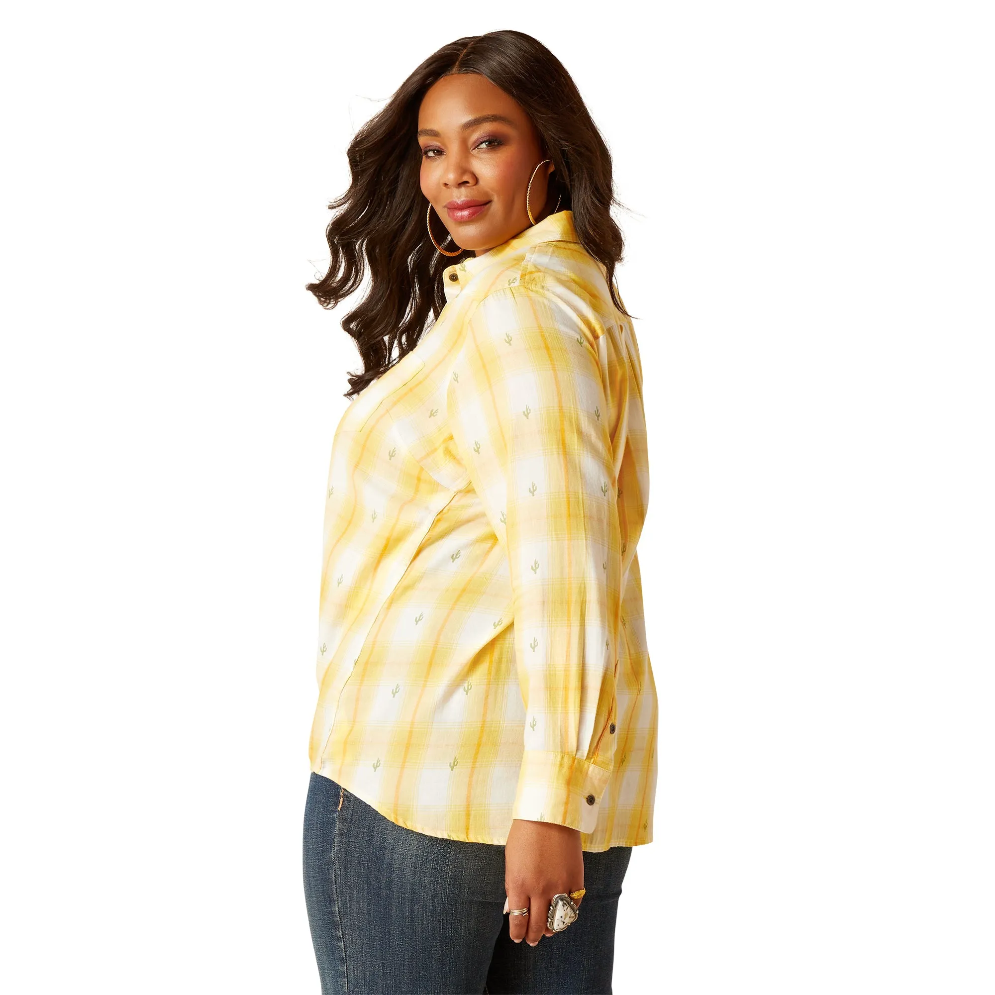 Ariat Ladies Billie jean Shirt in Cactus Plaid 10048991