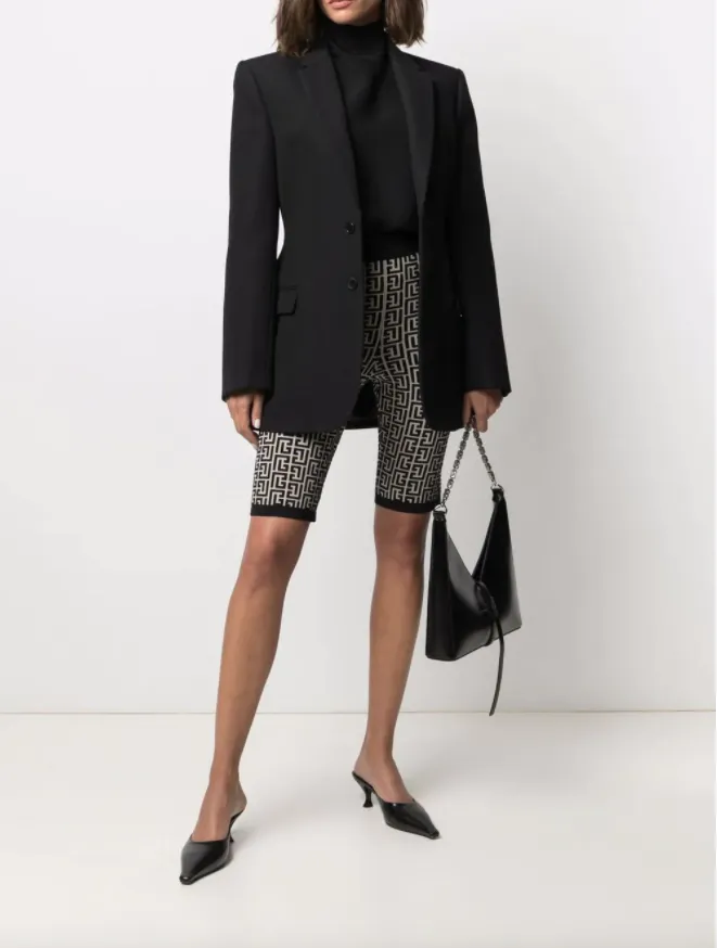Balmain monogram-jacquard cycling shorts