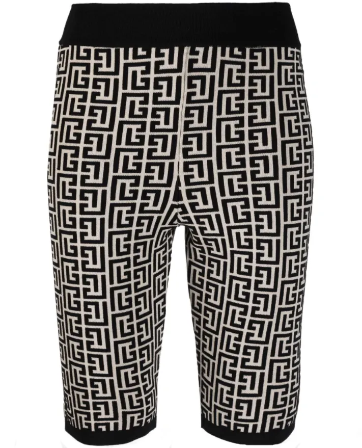 Balmain monogram-jacquard cycling shorts