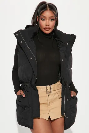 Between Us Puffer Vest - Black