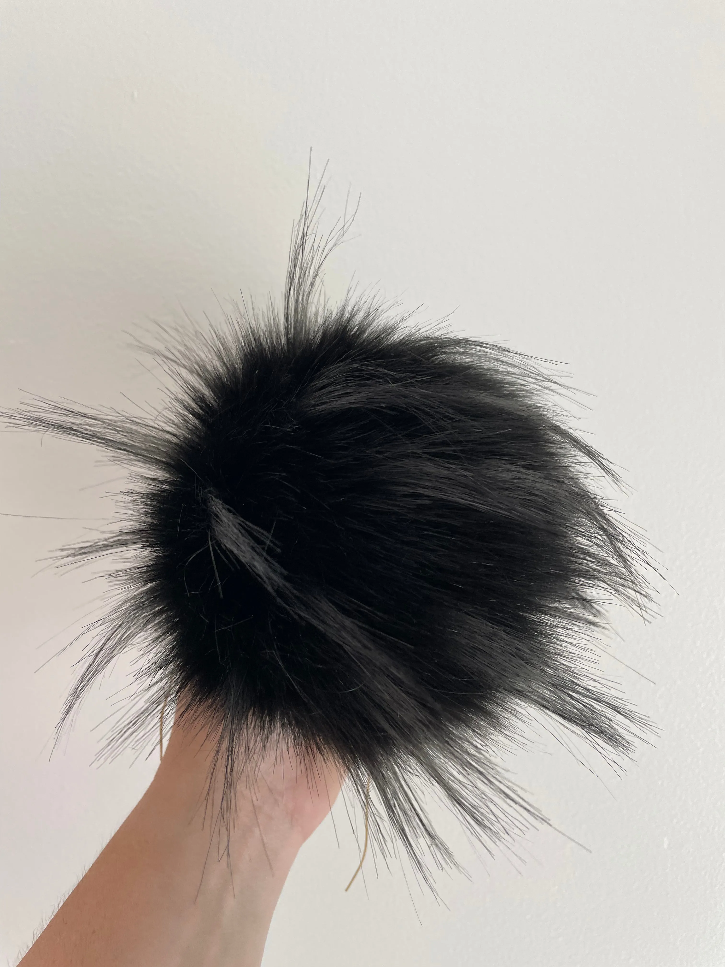 Black Bear Faux Fur Pom Pom