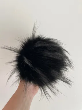 Black Bear Faux Fur Pom Pom