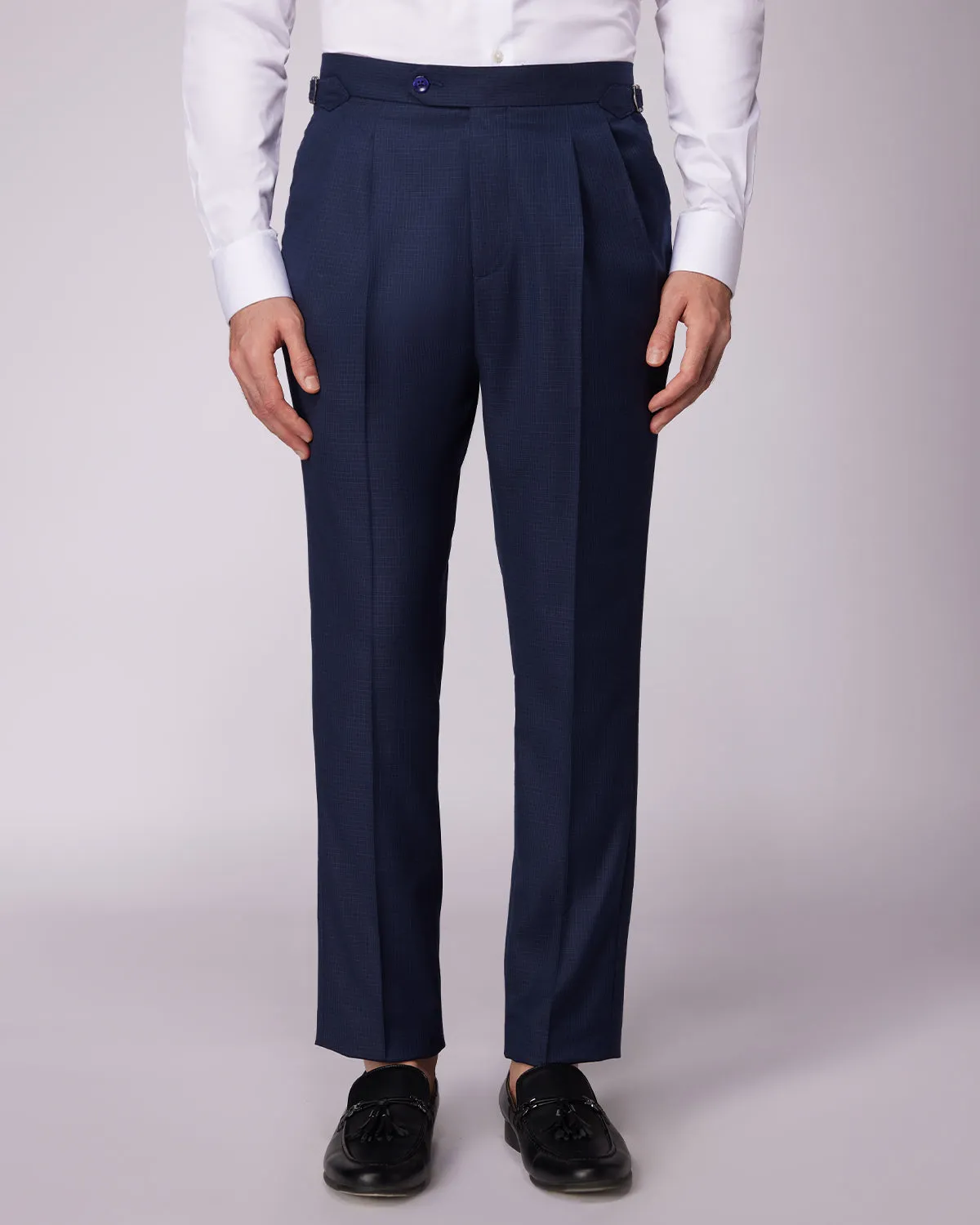 Celestia Womens Navy Wool-Blend Neapolitan Dress Pants - Stylish and Comfortable Fit