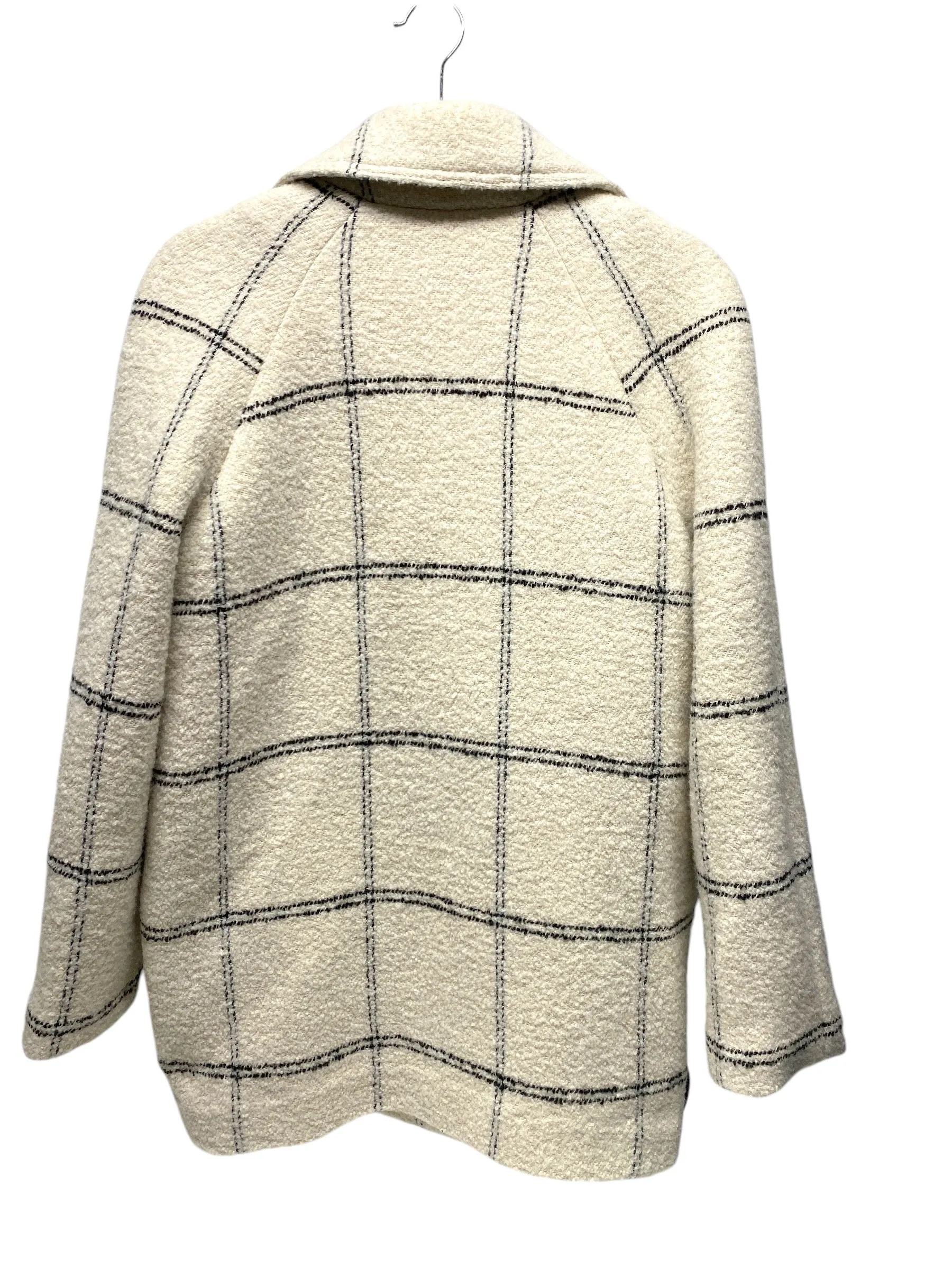 Coat Faux Fur & Sherpa By Banana Republic In Black & Cream, Size: Xs