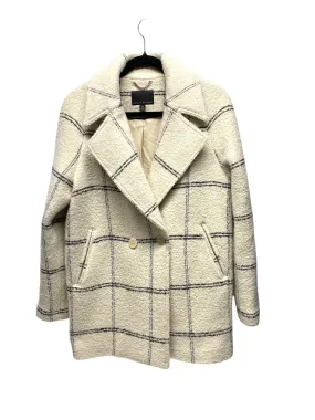 Coat Faux Fur & Sherpa By Banana Republic In Black & Cream, Size: Xs
