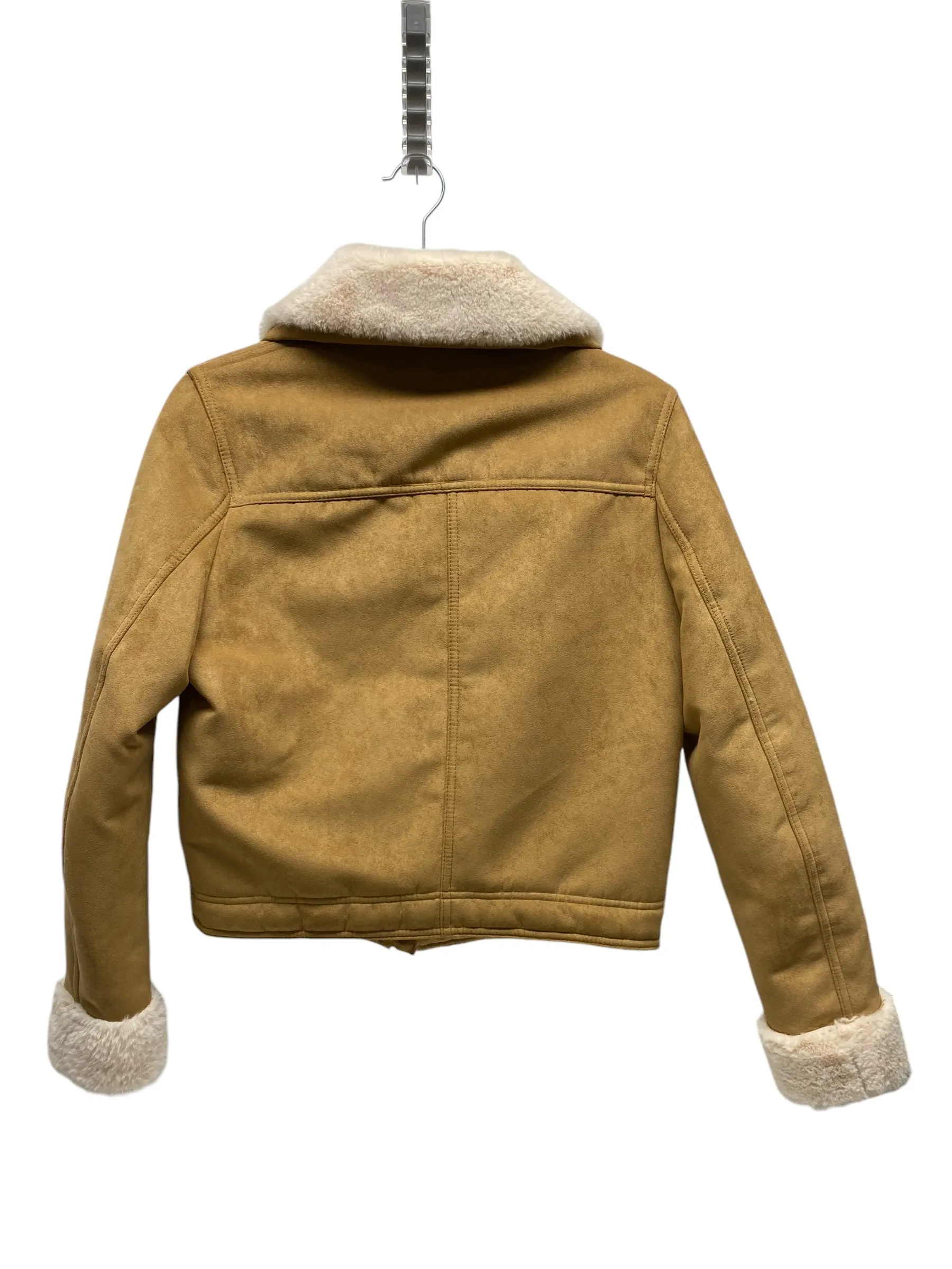 Coat Faux Fur & Sherpa By Divided In Tan, Size: 2