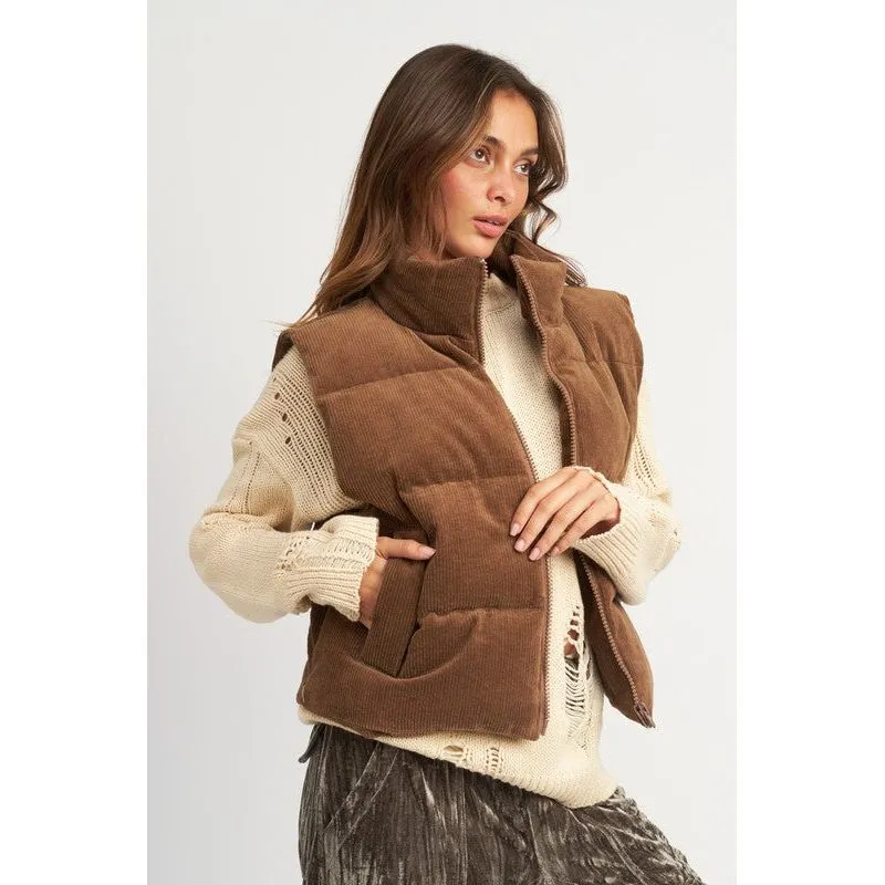 CORDUROY PUFFER VEST