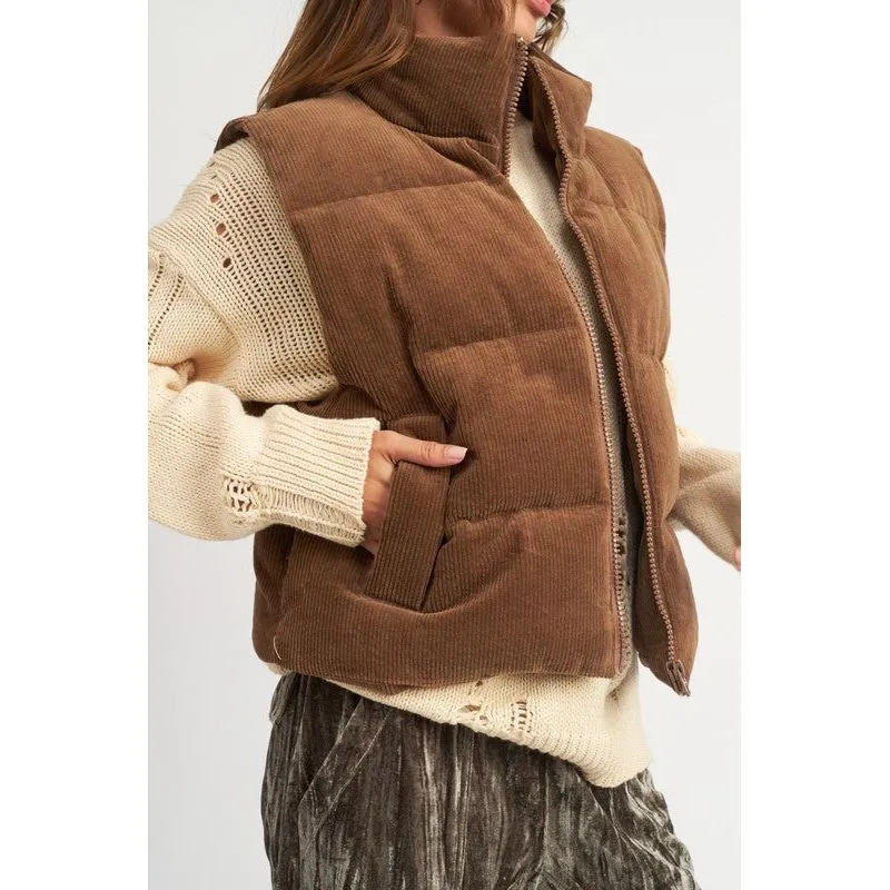 CORDUROY PUFFER VEST