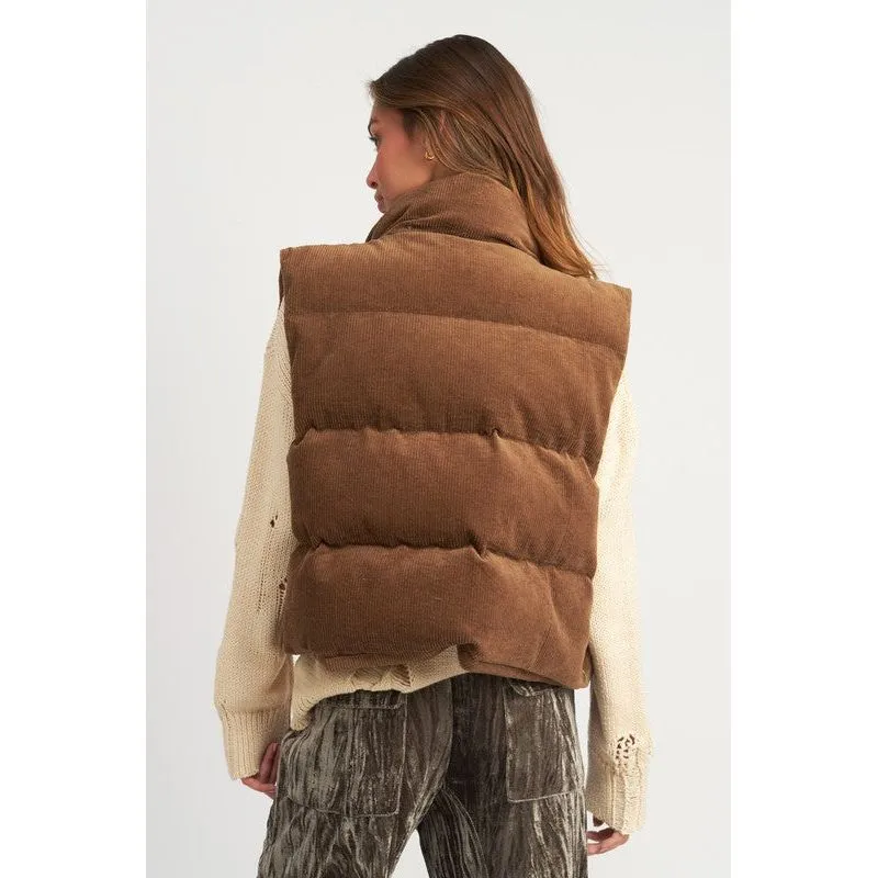 CORDUROY PUFFER VEST