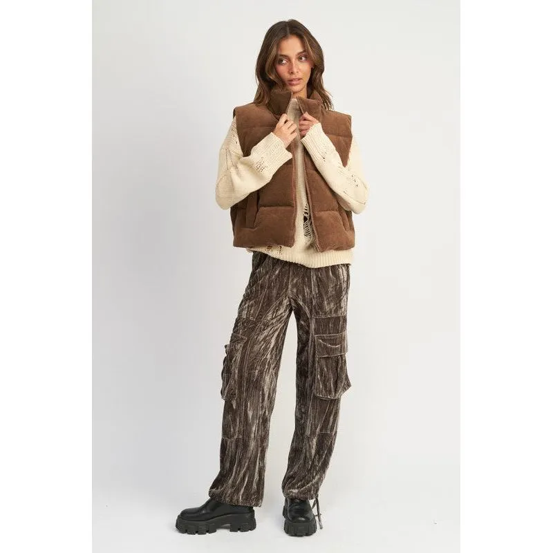 CORDUROY PUFFER VEST