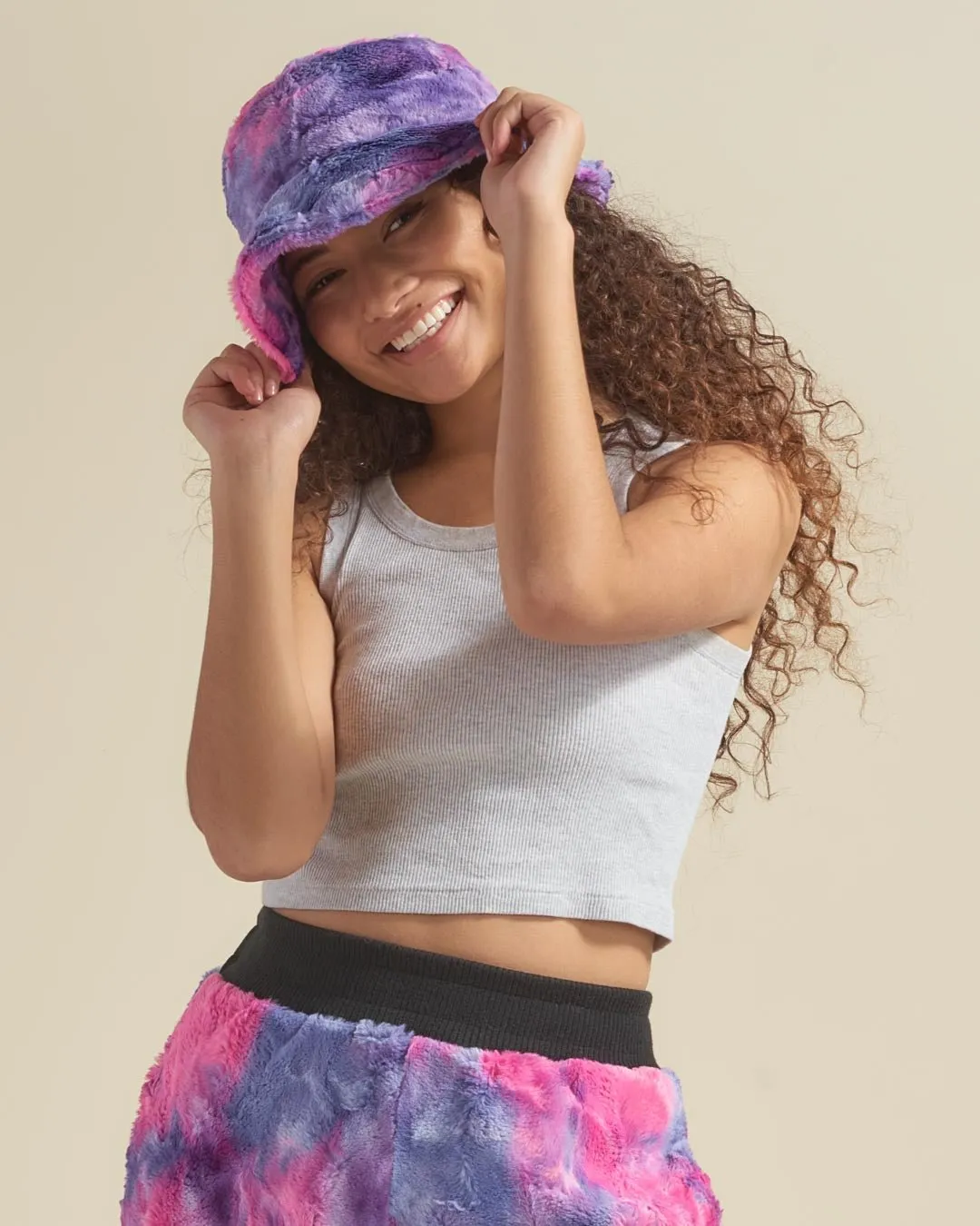 Cotton Candy Faux Fur Bucket Hat | Women's