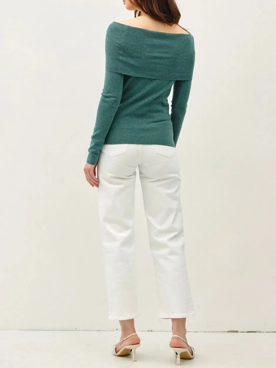 Cowl Neck Sweater - Jade