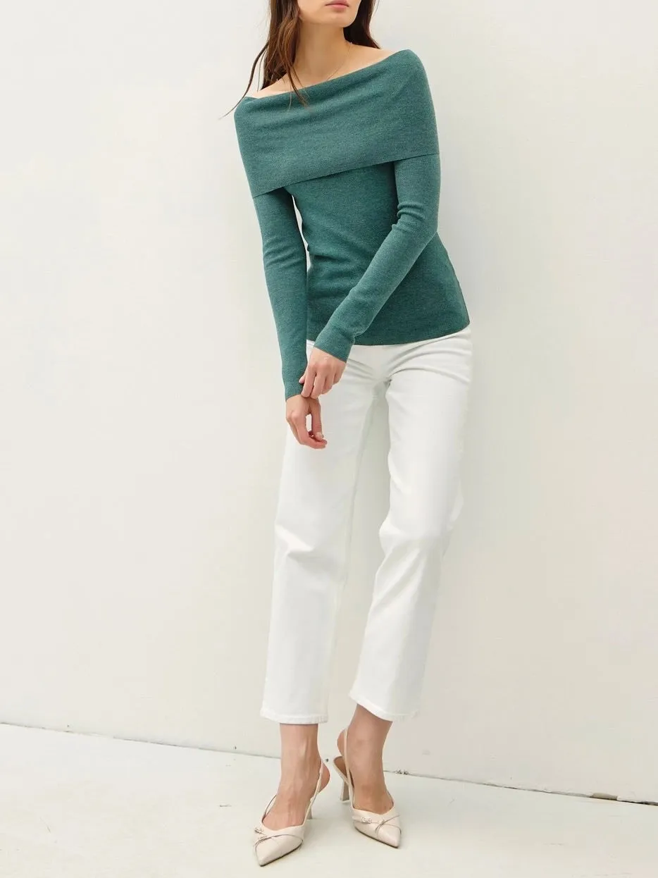 Cowl Neck Sweater - Jade