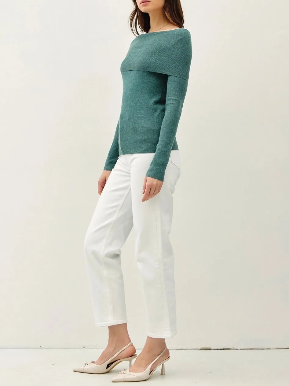 Cowl Neck Sweater - Jade
