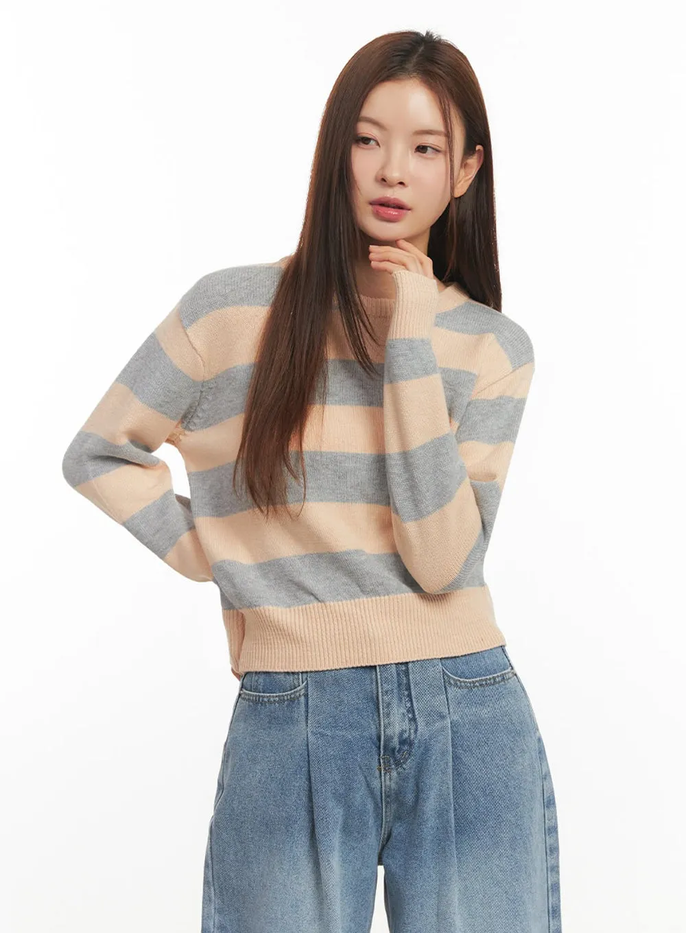 Cozy Stripe Knit Sweater IM524