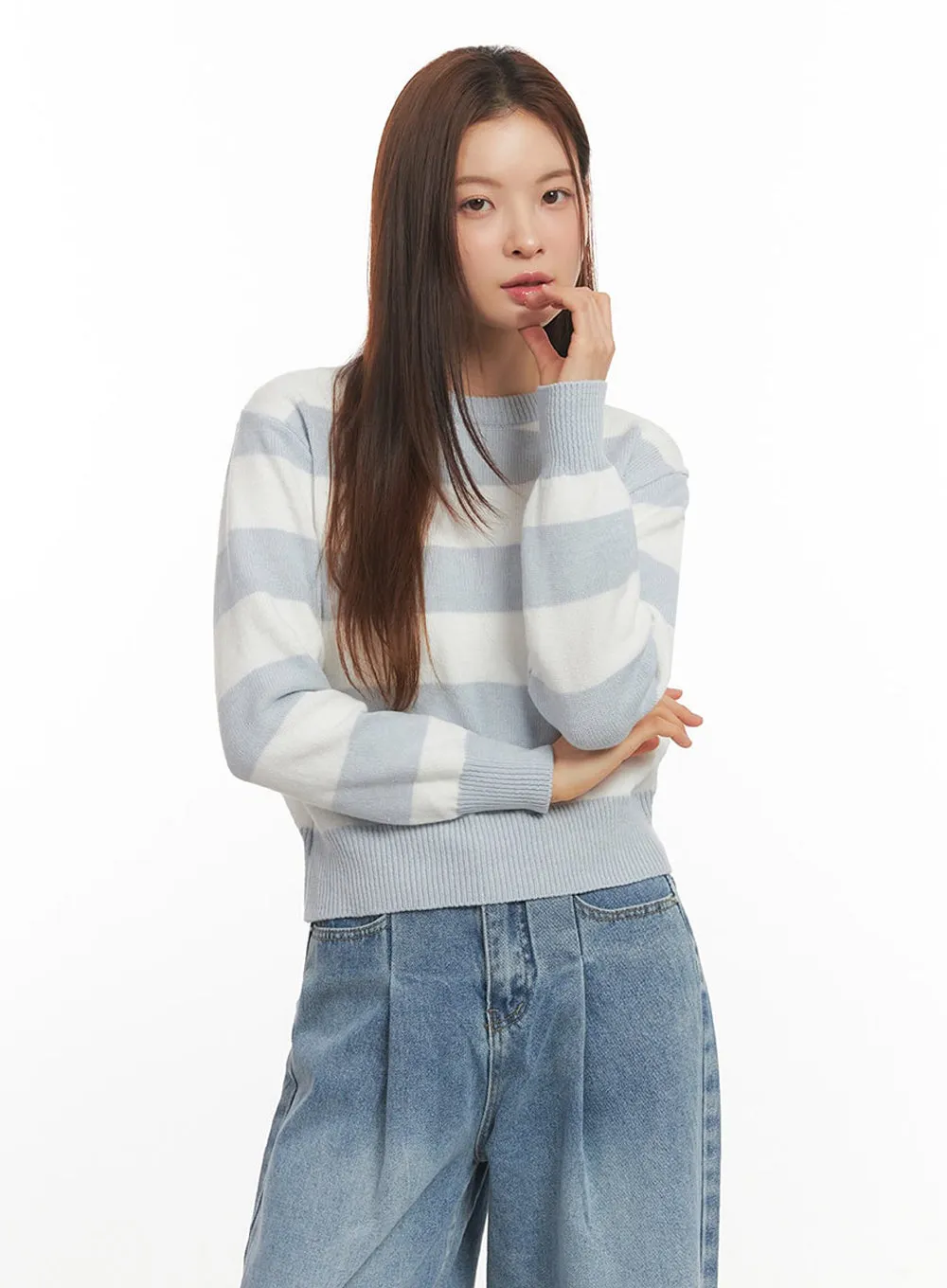 Cozy Stripe Knit Sweater IM524
