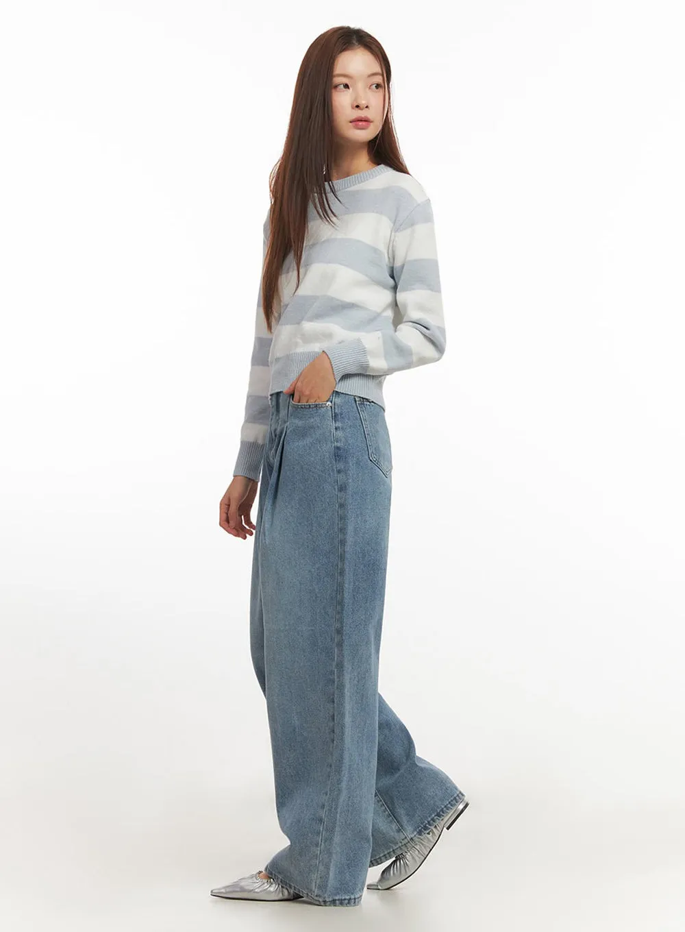 Cozy Stripe Knit Sweater IM524