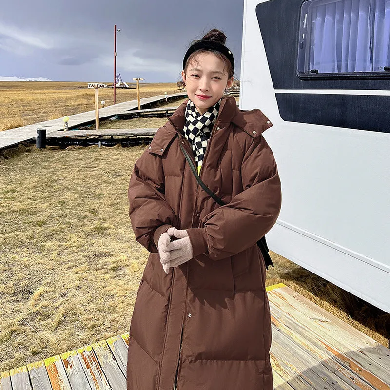 cross-border supply thickened down cotton clothes women's winter 2025 extended loose cotton coat