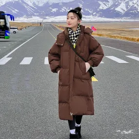 cross-border supply thickened down cotton clothes women's winter 2025 extended loose cotton coat