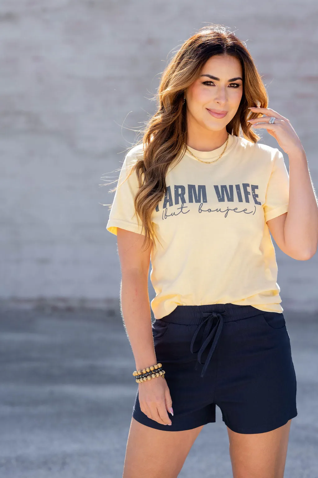 Cursive Farm Wife But Boujee Graphic Tee