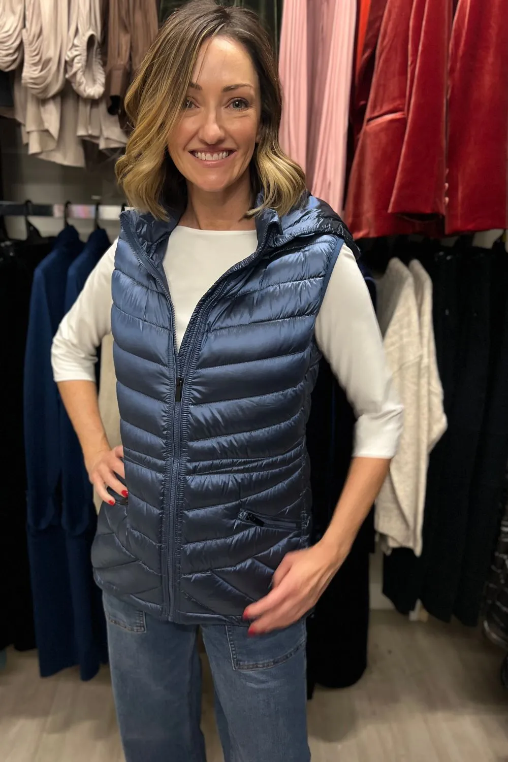 Down Filled Puffer Vest | Azure