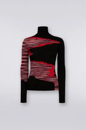 DS23WN0B Roll neck print sweater