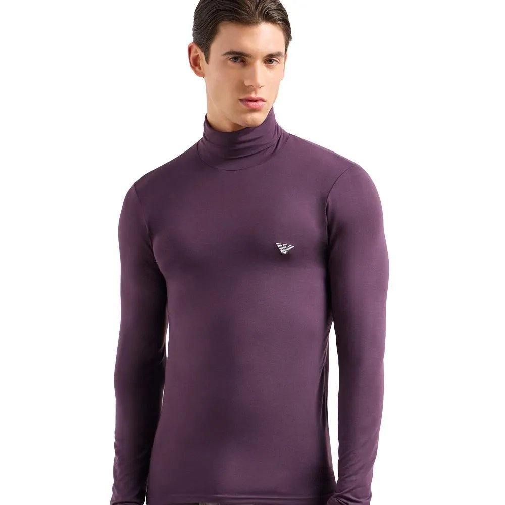 Emporio Armani Lounge Turtle Roll Neck Sweater Blackberry