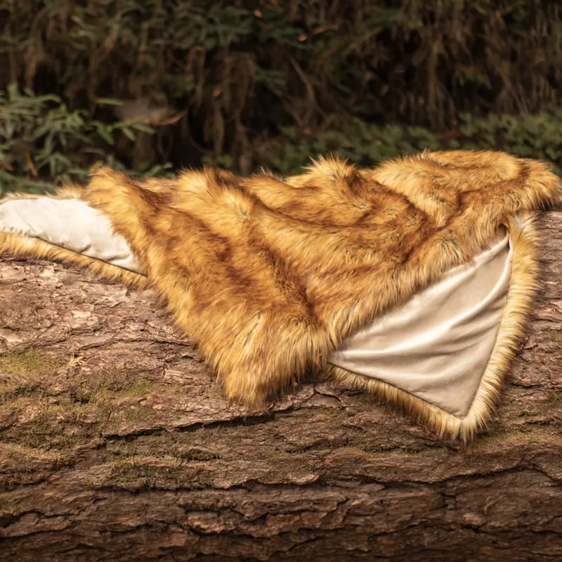 Faux Fur Throw Blanket - Golden Fox