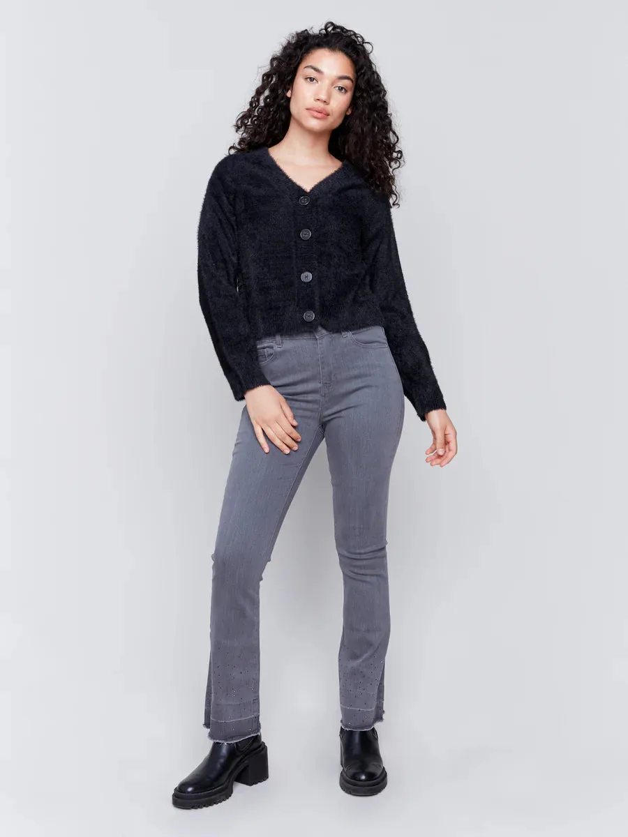 FUZZY KNIT CARDIGAN