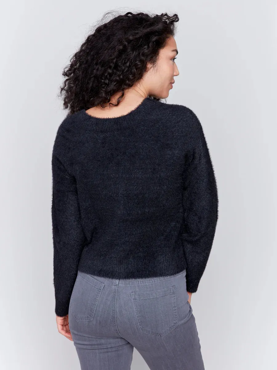FUZZY KNIT CARDIGAN