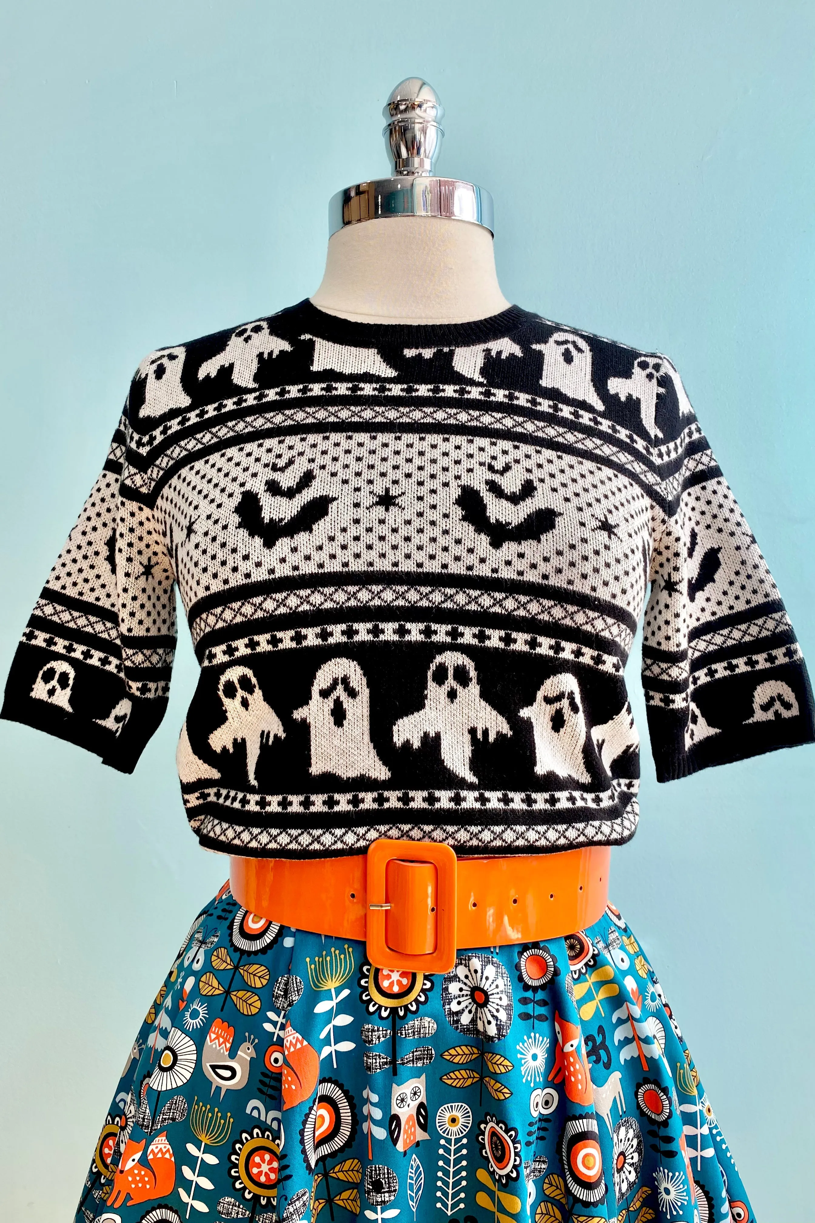 Ghost Delight Short Sleeve Sweater by Banned