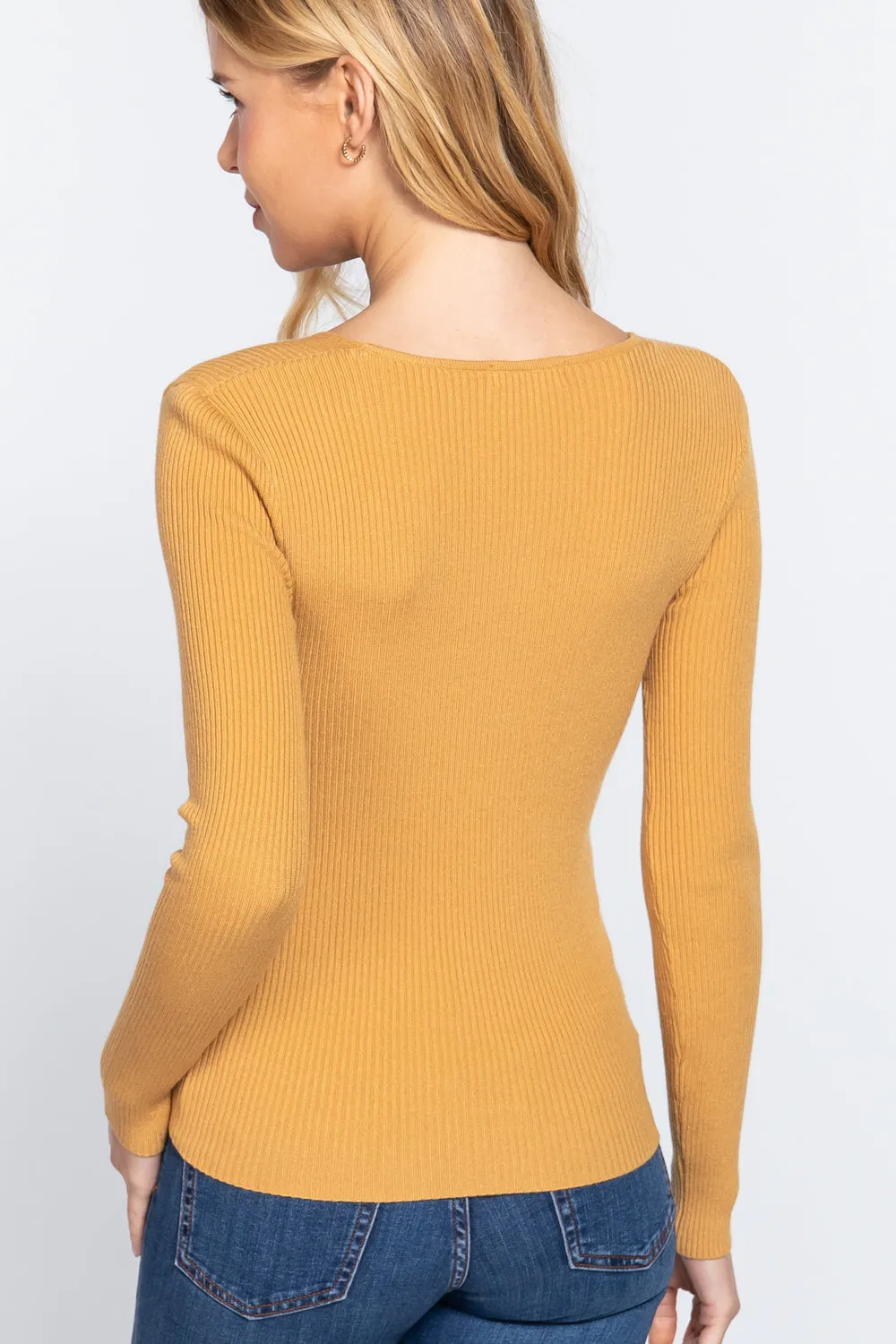 Harvest Gold V-Neck Sweater