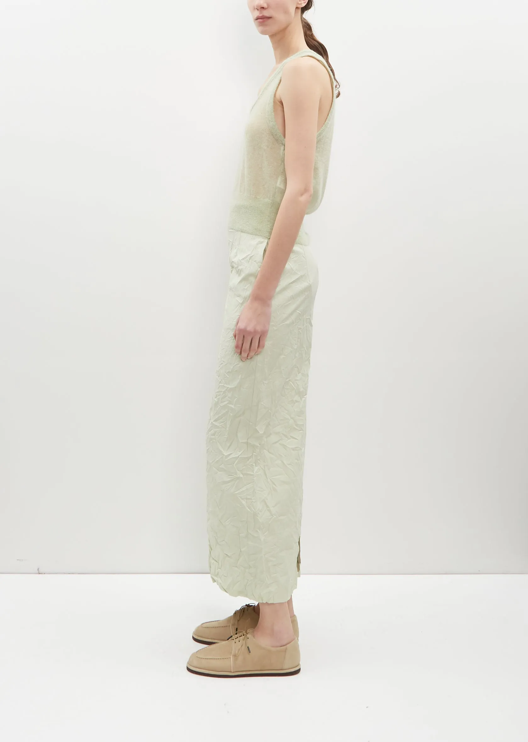 Kid Mohair Sheer Knit Tank - Light Green