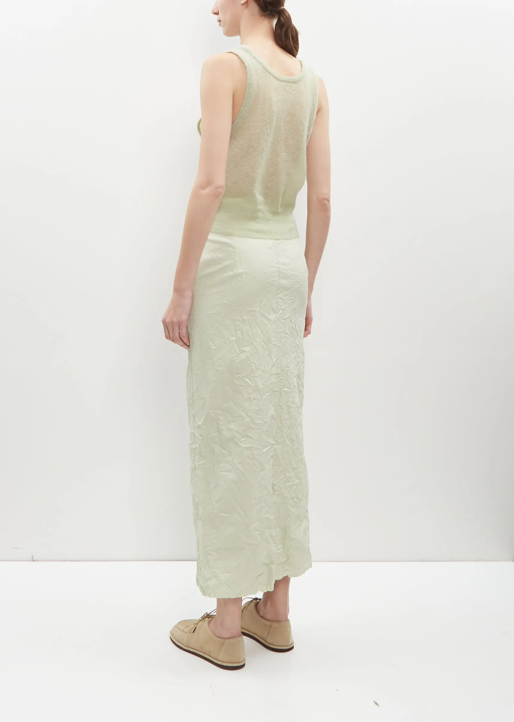 Kid Mohair Sheer Knit Tank - Light Green
