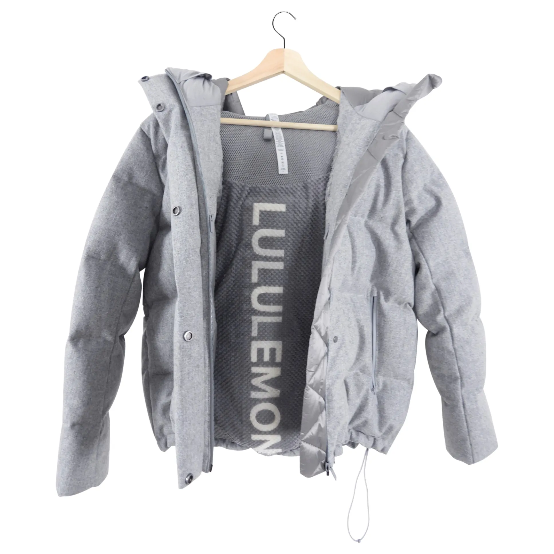Lululemon Wonderpuff Grey Hooded Down Puffer Coat - S / 6