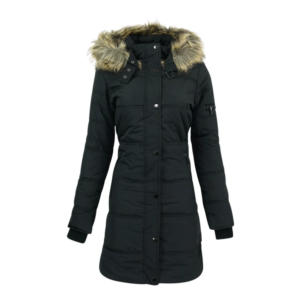 Maralyn & Me Juniors Luxurious Faux Fur Puffer Jacket