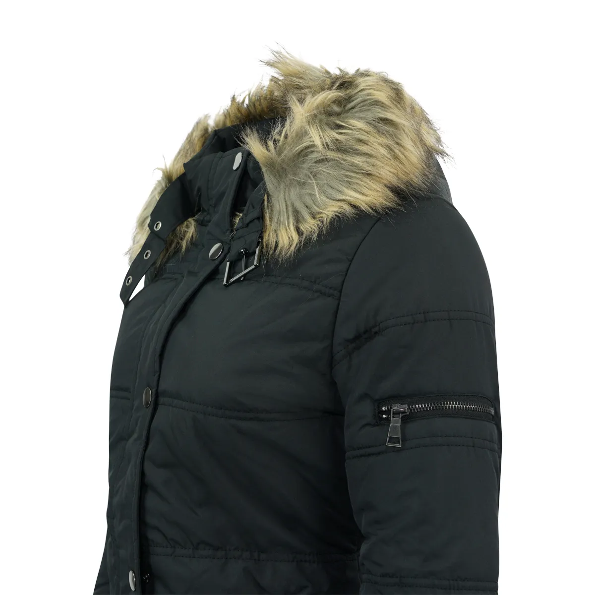 Maralyn & Me Juniors Luxurious Faux Fur Puffer Jacket