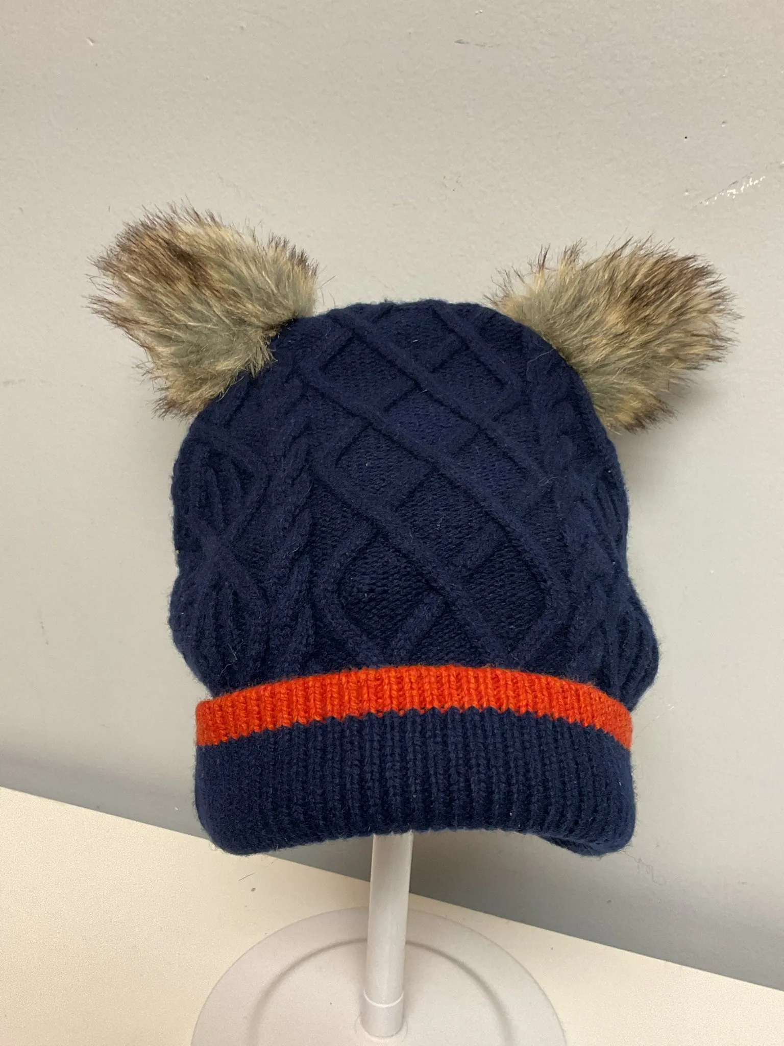 mini Boden Size 7 Navy Cableknit Wool Blend Big Boys Hats