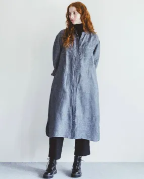 Mitsuki Dress: Herringbone Navy