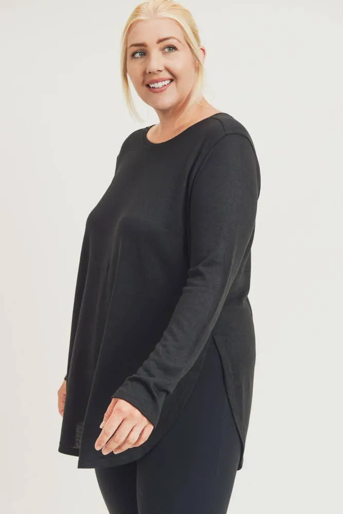 PLUS Long Sleeve Flow Top with Side Slits