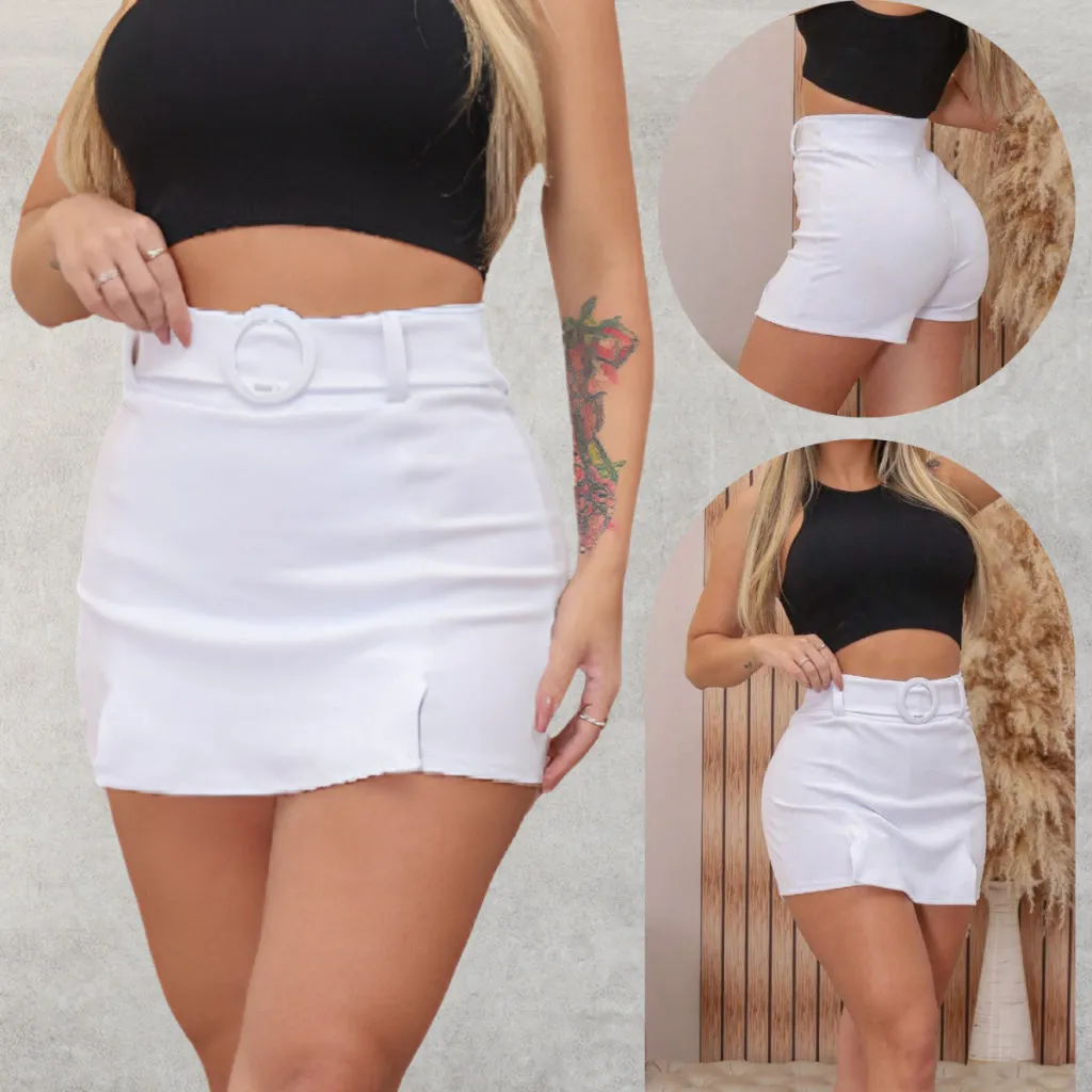 Shorts Saia Feminino Com Cinto - Anara