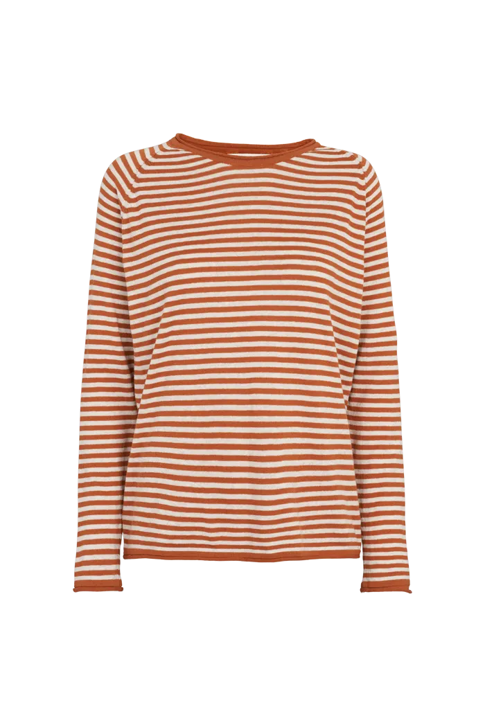 Soya Mini Stripe - Leather Brown/Natural Melange