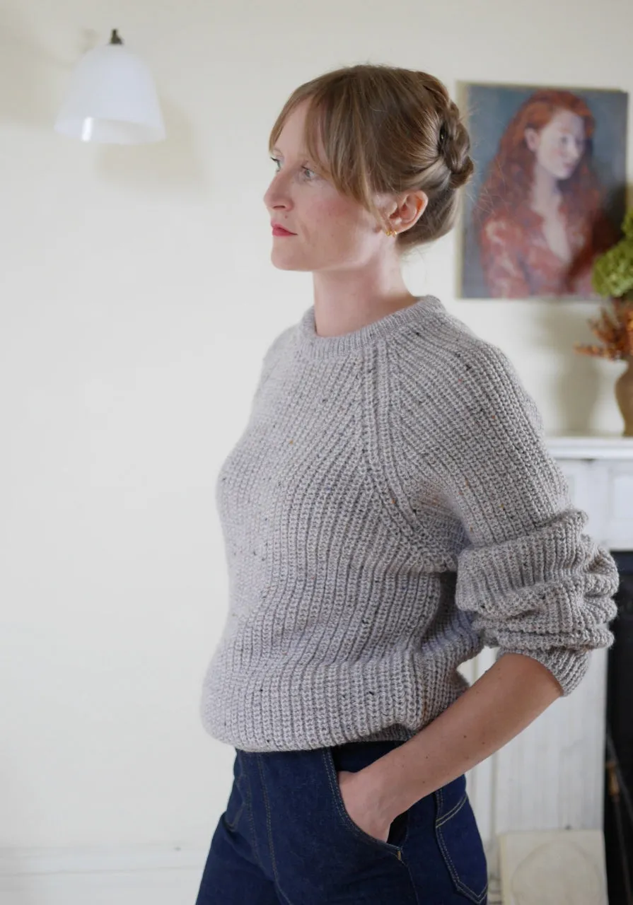 Unisex Fisherman's Rib Jumper - Oat