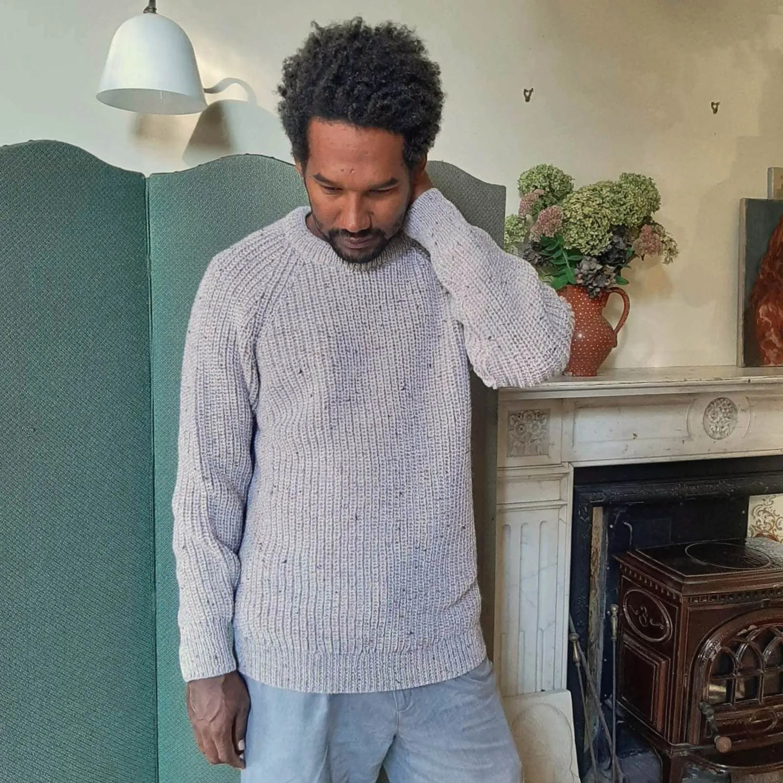 Unisex Fisherman's Rib Jumper - Oat